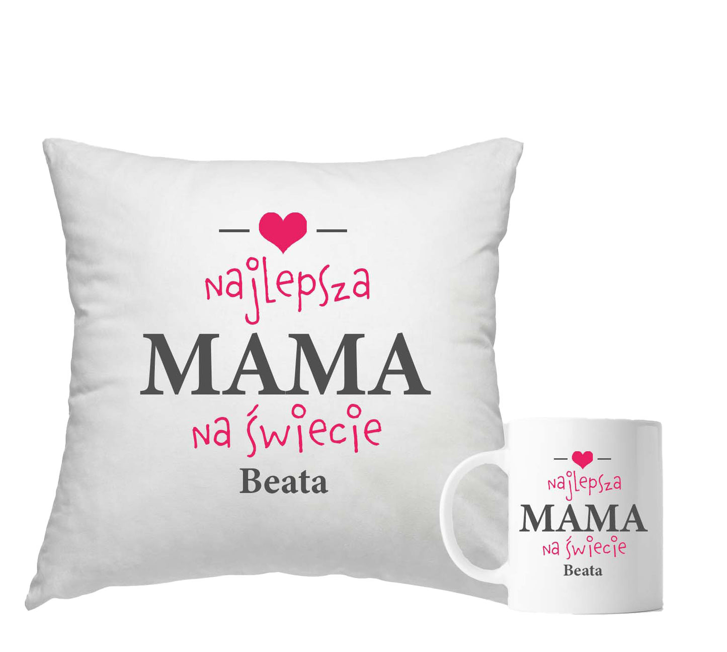 Personalizowany Kubek i Poduszka na Dzień Mamy - kubki24