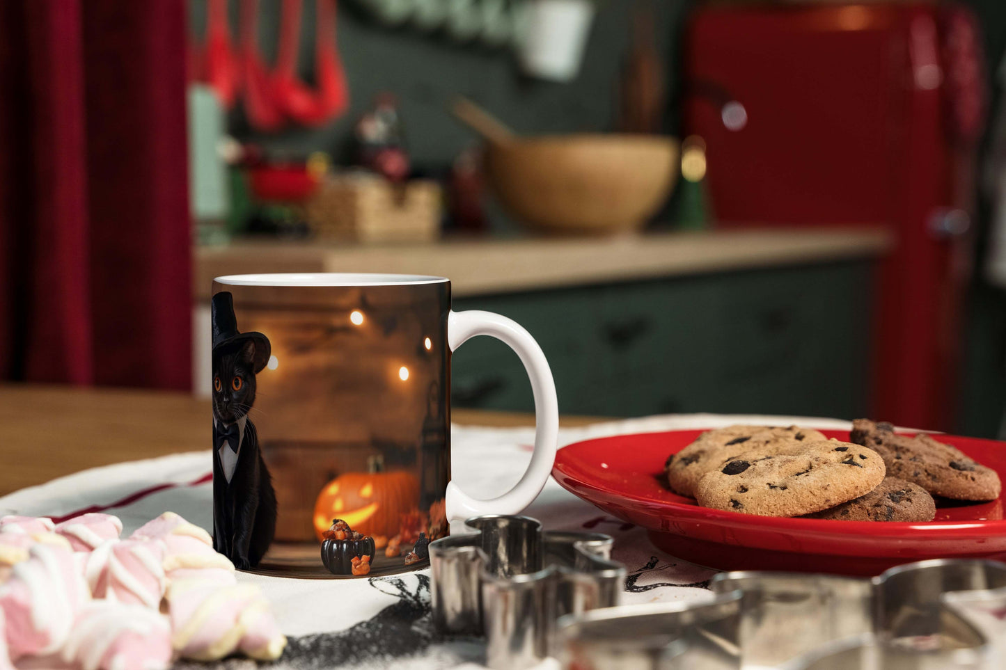 Kubek Halloween z Kotem Czarownicy i Dyniami – Mroczny Klimat na Co Dzień! - kubki24