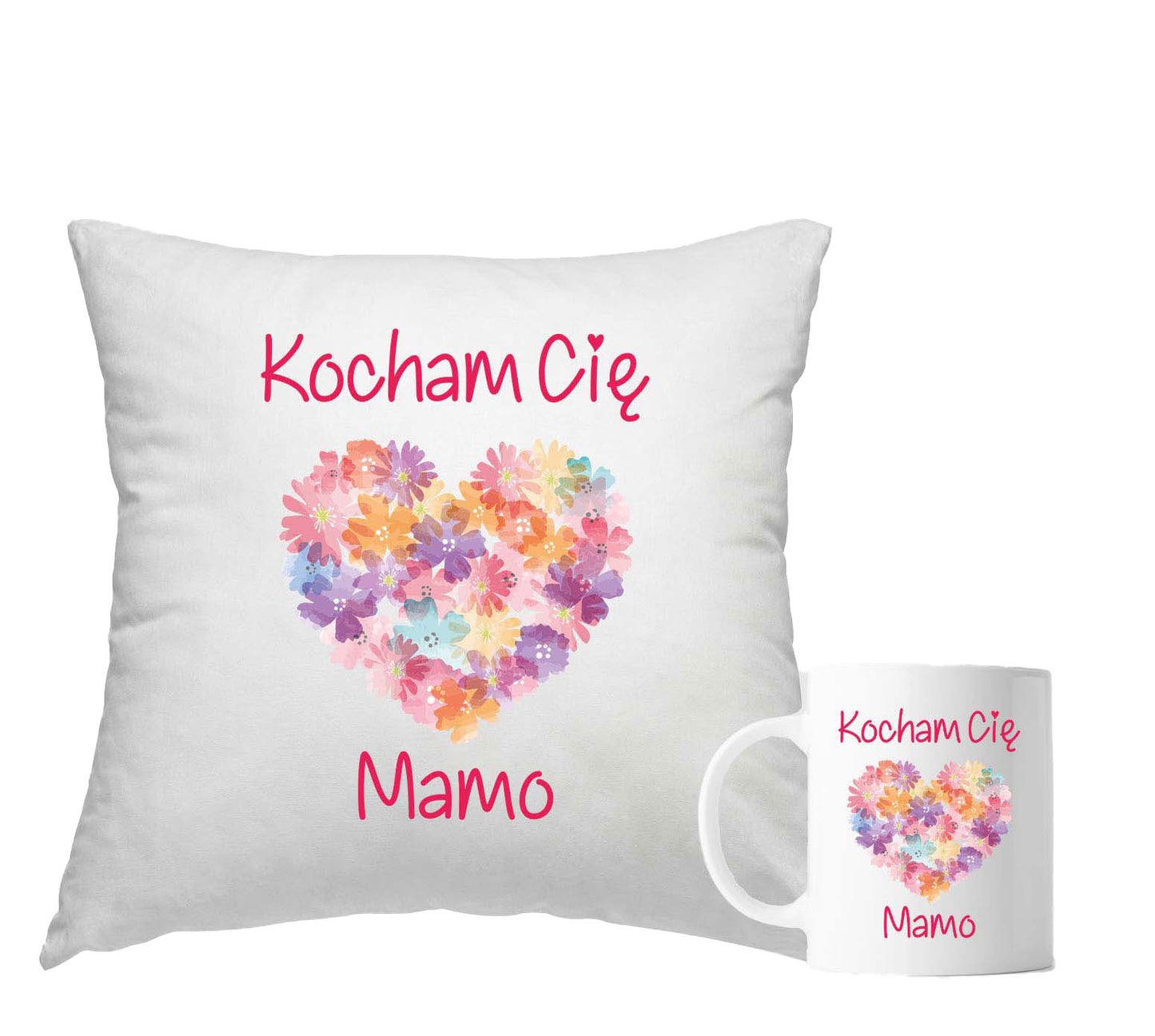 Poduszka i Kubek "Kocham Cię, Mamo" - kubki24