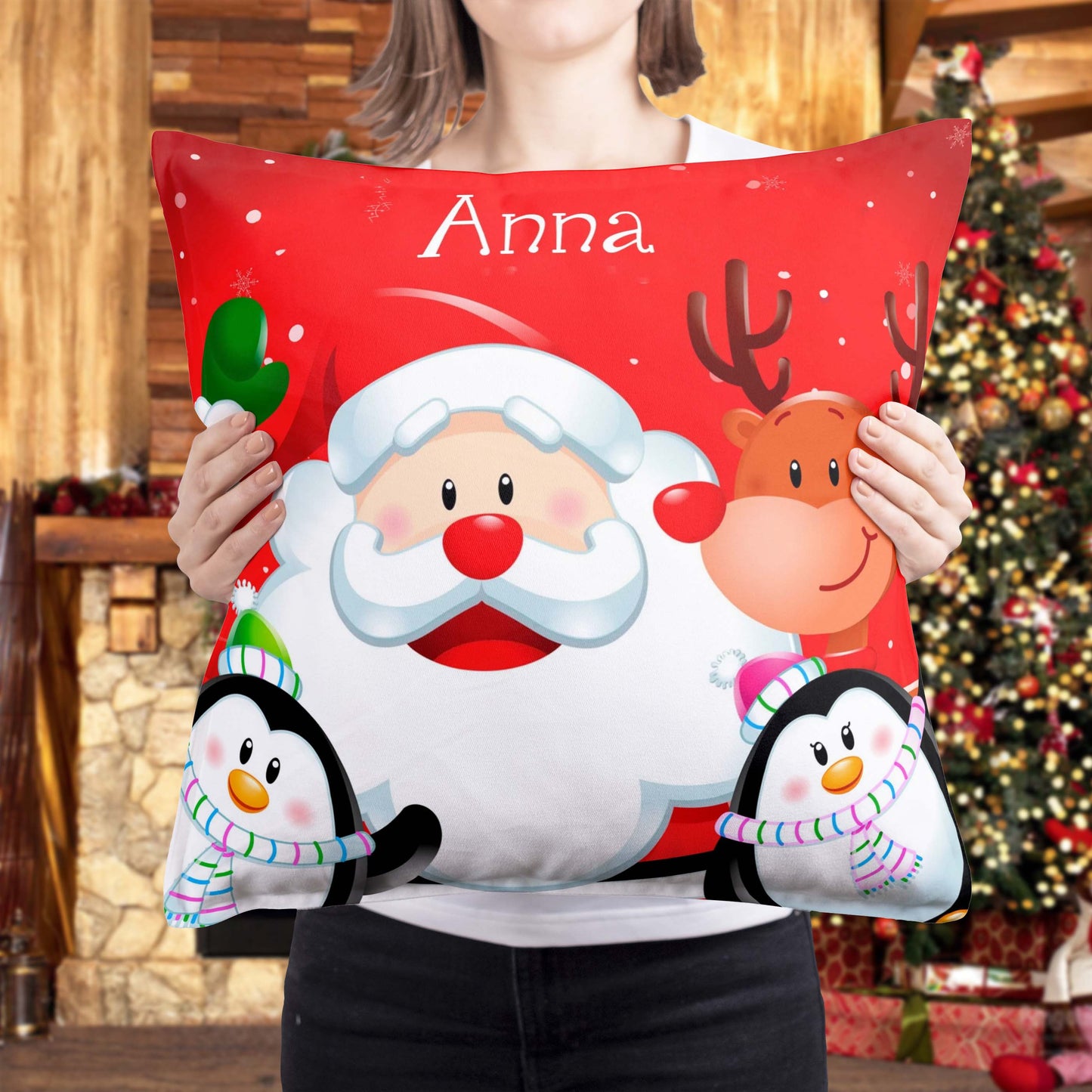 Poduszka na Mikołajki z imieniem dziecka – Idealny prezent na Święta - kubki24