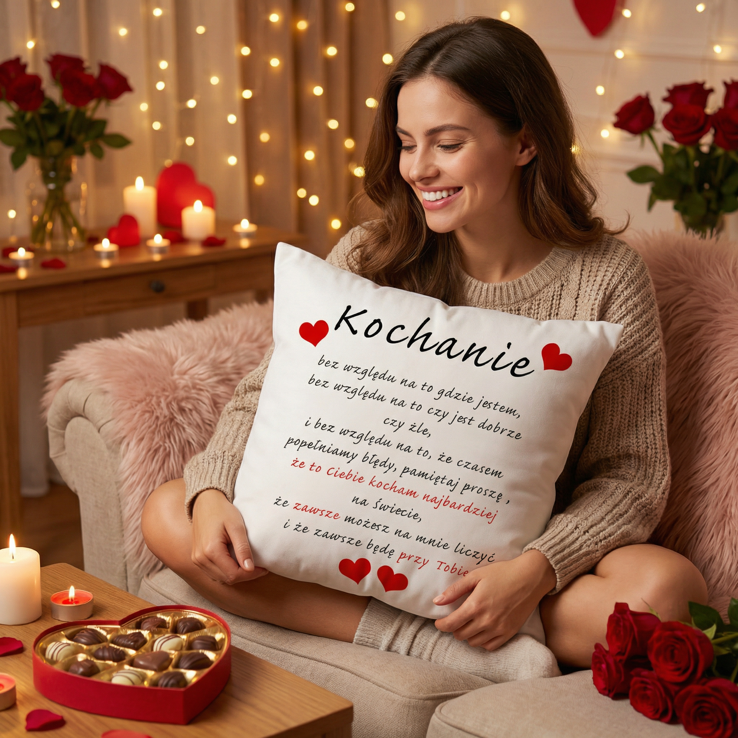 Poduszka prezent na walentynki Kochanie
