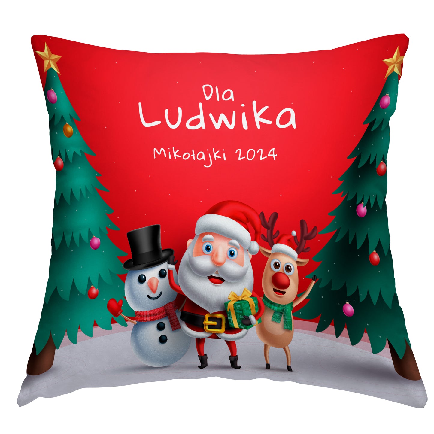 Poduszka na Mikołajki z imieniem dziecka – Idealny prezent na Święta - kubki24