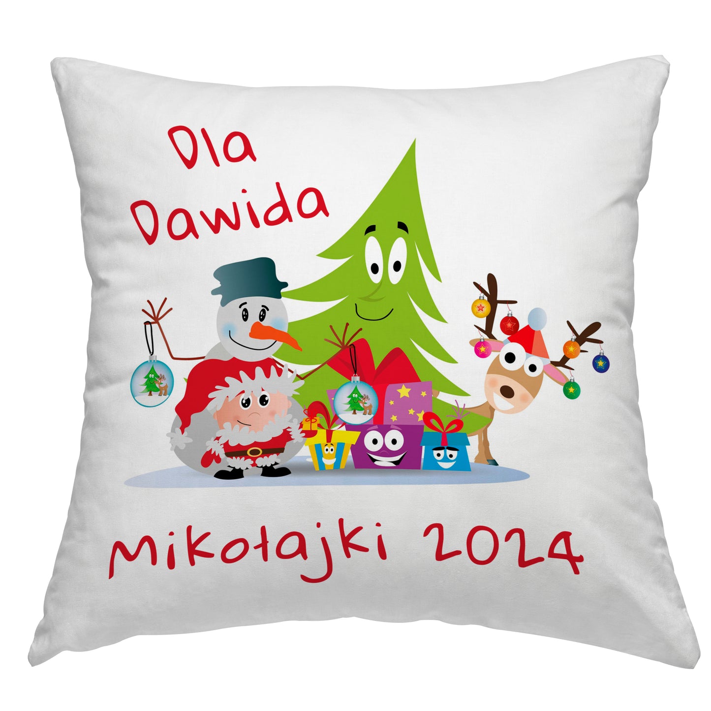Poduszka na Mikołajki z imieniem dziecka – Idealny prezent na Święta - kubki24