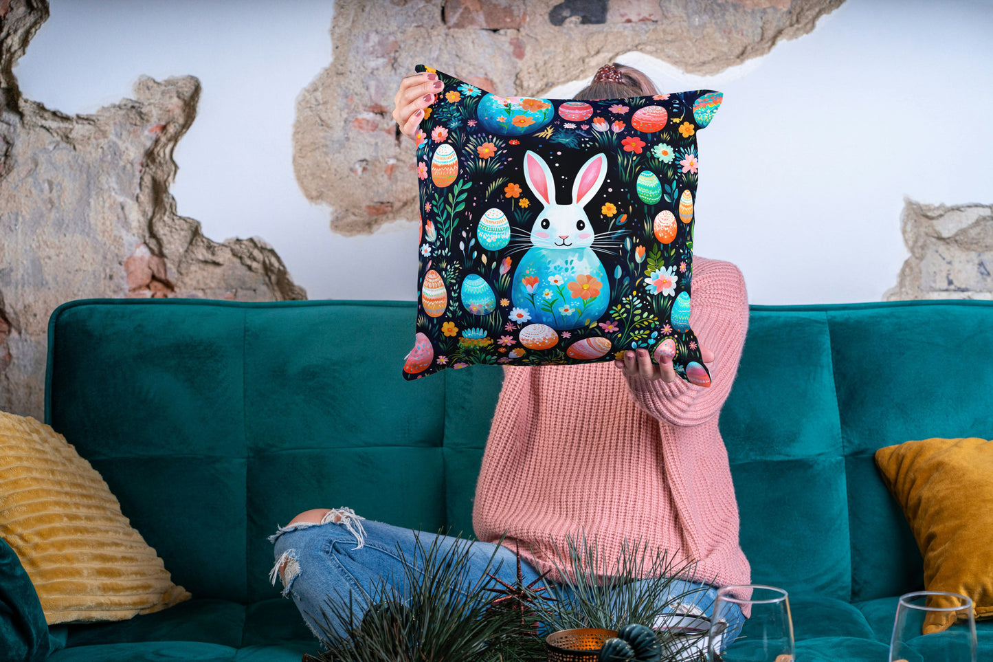 Poduszka Wielkanocna – Zając w Pisance - kubki24