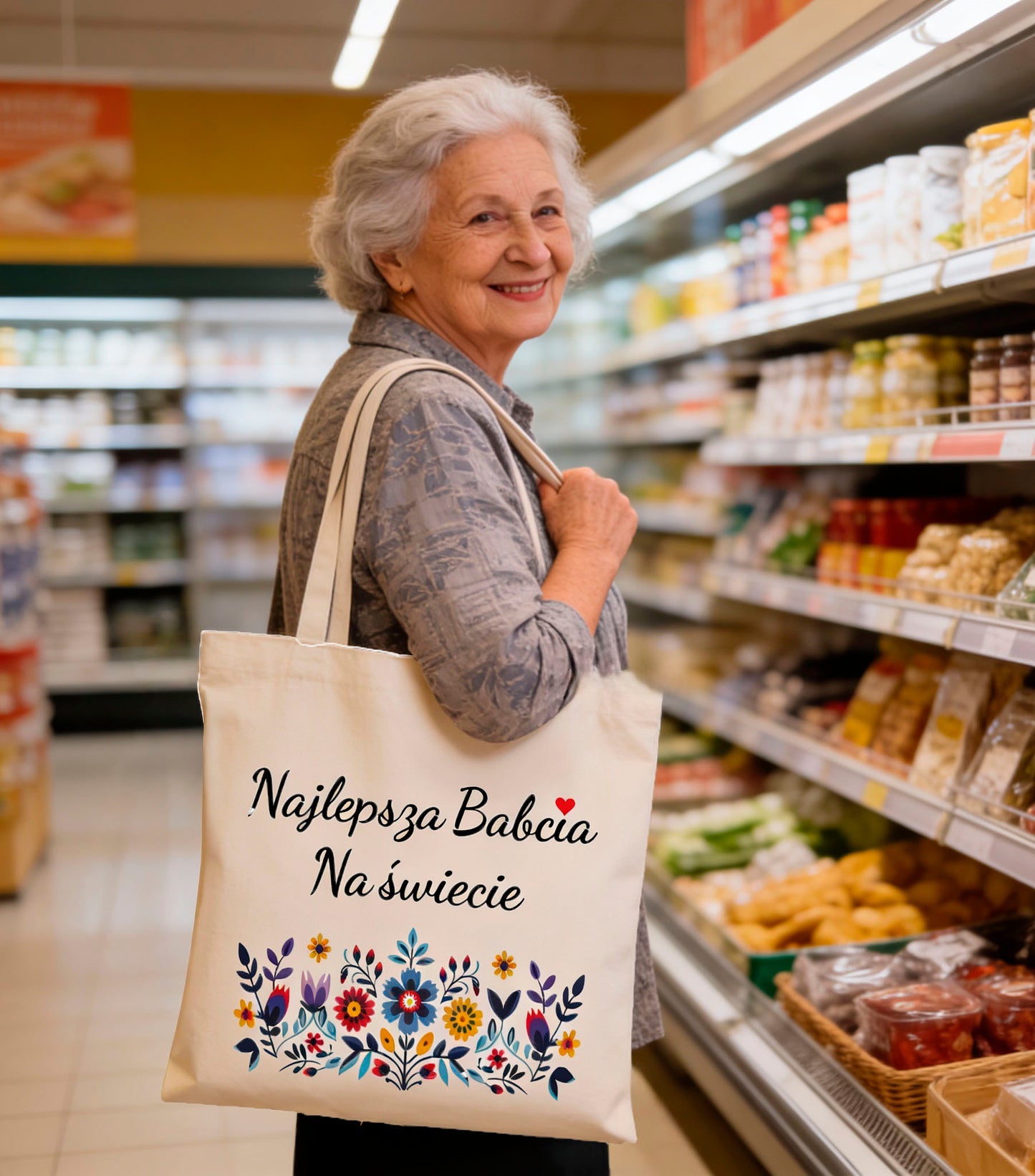 Torba na Dzień Babci Bawełniana Najlepsza Babcia na Świecie