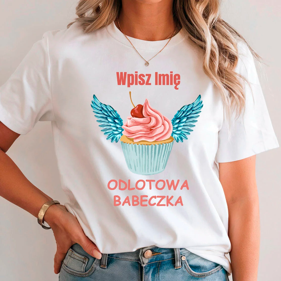 Koszulka na Dzień Kobiet Odlotowa Babeczka z Imieniem