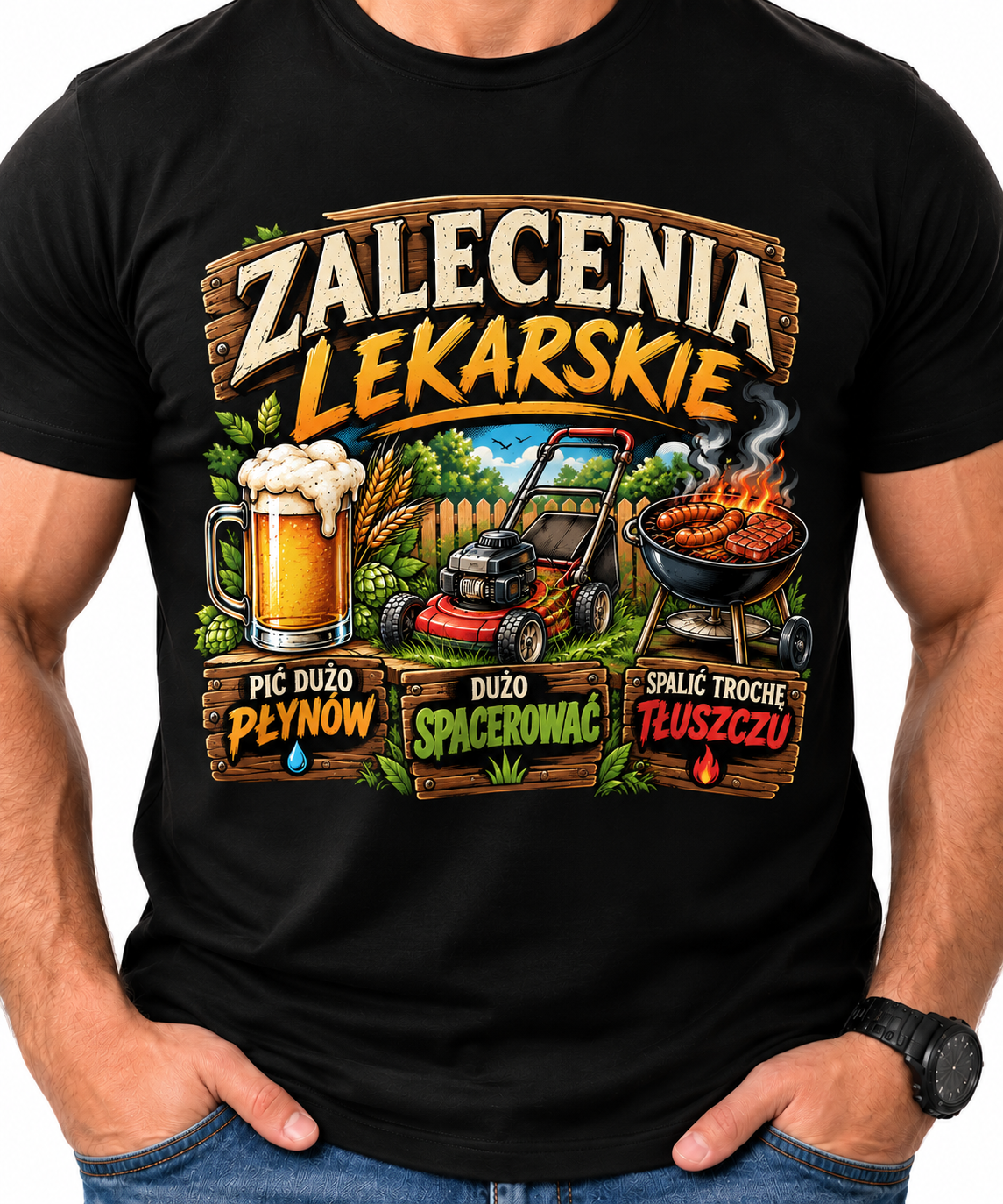 Koszulka Zalecenia Lekarskie – Śmieszny Prezent dla Taty Grill