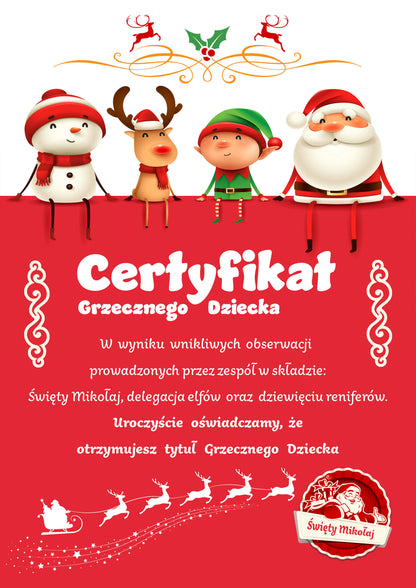 Poduszka na Mikołajki Święta dla Dzieci Prezent + Gratis