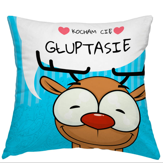 Poduszka prezent na walentynki Kocham Cię Głuptasie