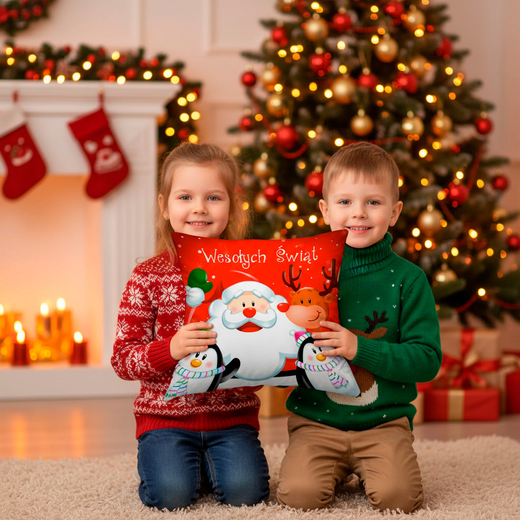 Poduszka na Mikołajki Święta dla Dzieci Prezent + Gratis