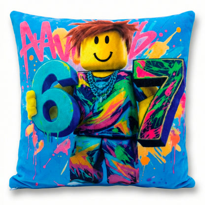 Poduszka 67 BRAINROT Materiał PREMIUM Kryty Zamek Dwustronna 40x40 cm
